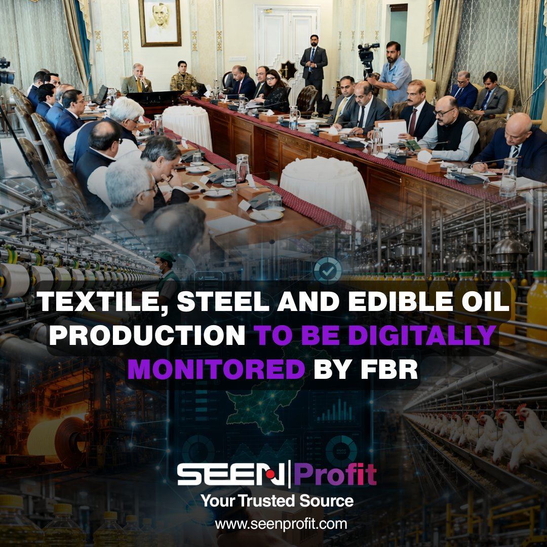 Seenprofit's tweet photo. PM Shehbaz has ordered digital production monitoring in major industries by December, while five additional sectors with over Rs700 billion tax potential are nearing implementation.
#ShehbazSharif #FBR #DigitalMonitoring #PakistanEconomy #TaxReforms https://t.co/vlsr30cezV