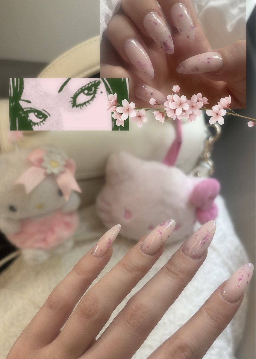 ffairygee's tweet photo. sakura nails 🌸 https://t.co/ozJELz0OuH
