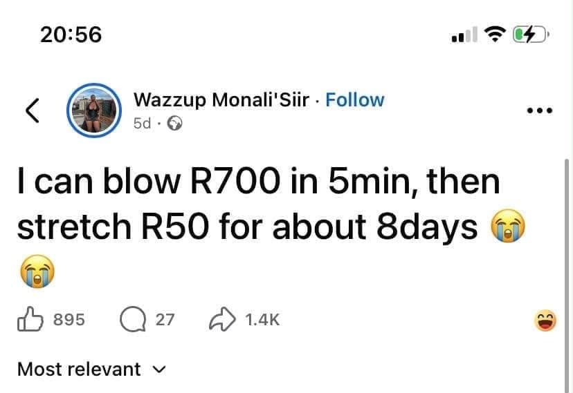 chingonof's tweet photo. Lower-middle class life in SA summarized in a sentence. https://t.co/8RxRq1uVpX