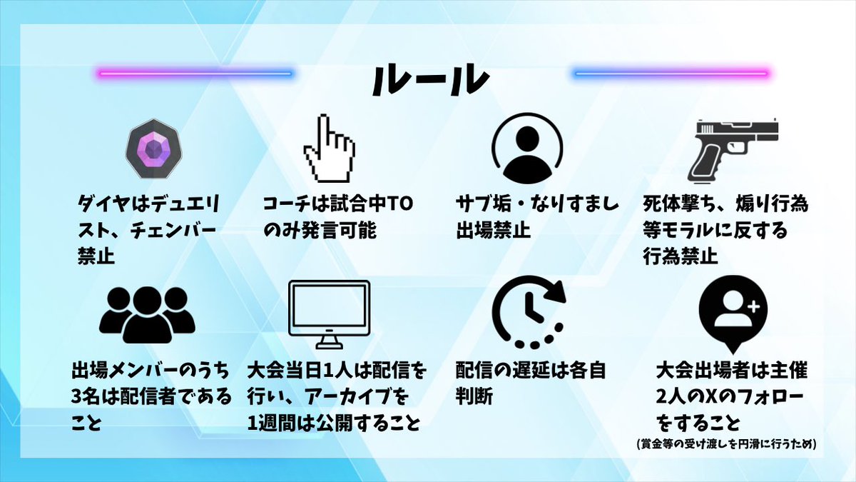 aoba2335's tweet photo. 大型VALORNTカスタム開催！

🏆優勝賞金15万！！
コーチにも賞金獲得のチャンスが⁉️
総額30万円以上！
最大32チームの１６０名！

🗓️予選
11月07日(土)21:00〜
11月14日(土)21:00〜

🗓️決勝
12月19日(土)21:00〜
12月20日(日)21:00〜

大会概要は画像を参照してください！！

参加をご希望される方はツリーの応募フォームにて、エントリーよろしくお願いします🙇‍♂️

#VALORANT 
#VALORANTカスタム 
#拡散希望