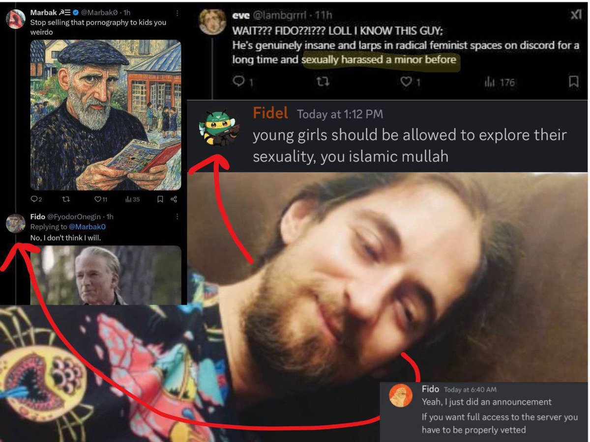 Dark_Kamar0v's tweet photo. "ACP LEAKS" LEAKED 🚨

Meet Fidel Sanchez Chica 🇪🇸 a.k.a. Fido the Pedo (@FyodorOnegin)

He has held a grudge ever since his unsettling behavior was called out in the IGG Discord

Turns out he has a history of grooming minors in feminists Discords, and selling hentai mags to kids https://t.co/CPD3I85PPY