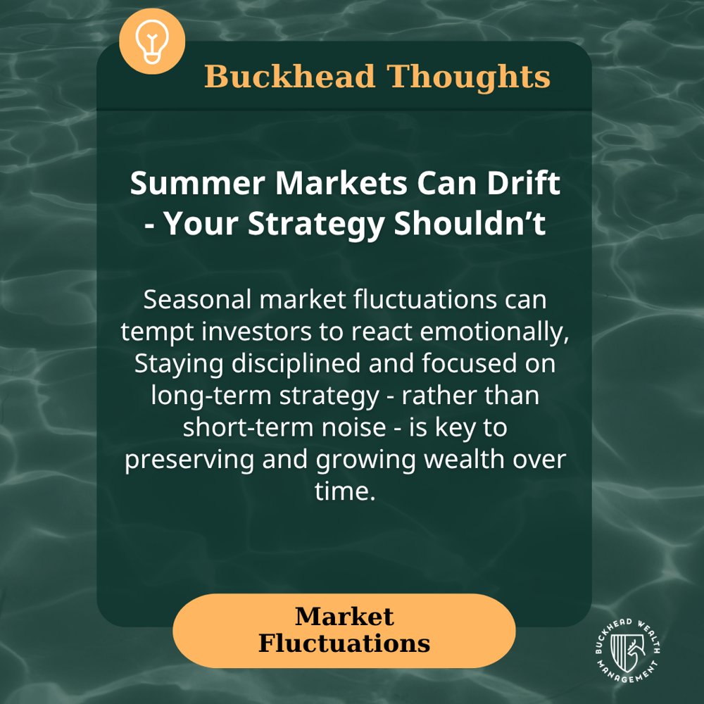 BheadWealthmgmt's tweet photo. Market noise is constant—discipline is what sets successful investors apart.

Staying focused on long-term strategy is key, especially during quieter summer months.

#BuckheadThoughts #InvestmentStrategy #LongTermThinking #MarketDiscipline https://t.co/cXVslX5oOE