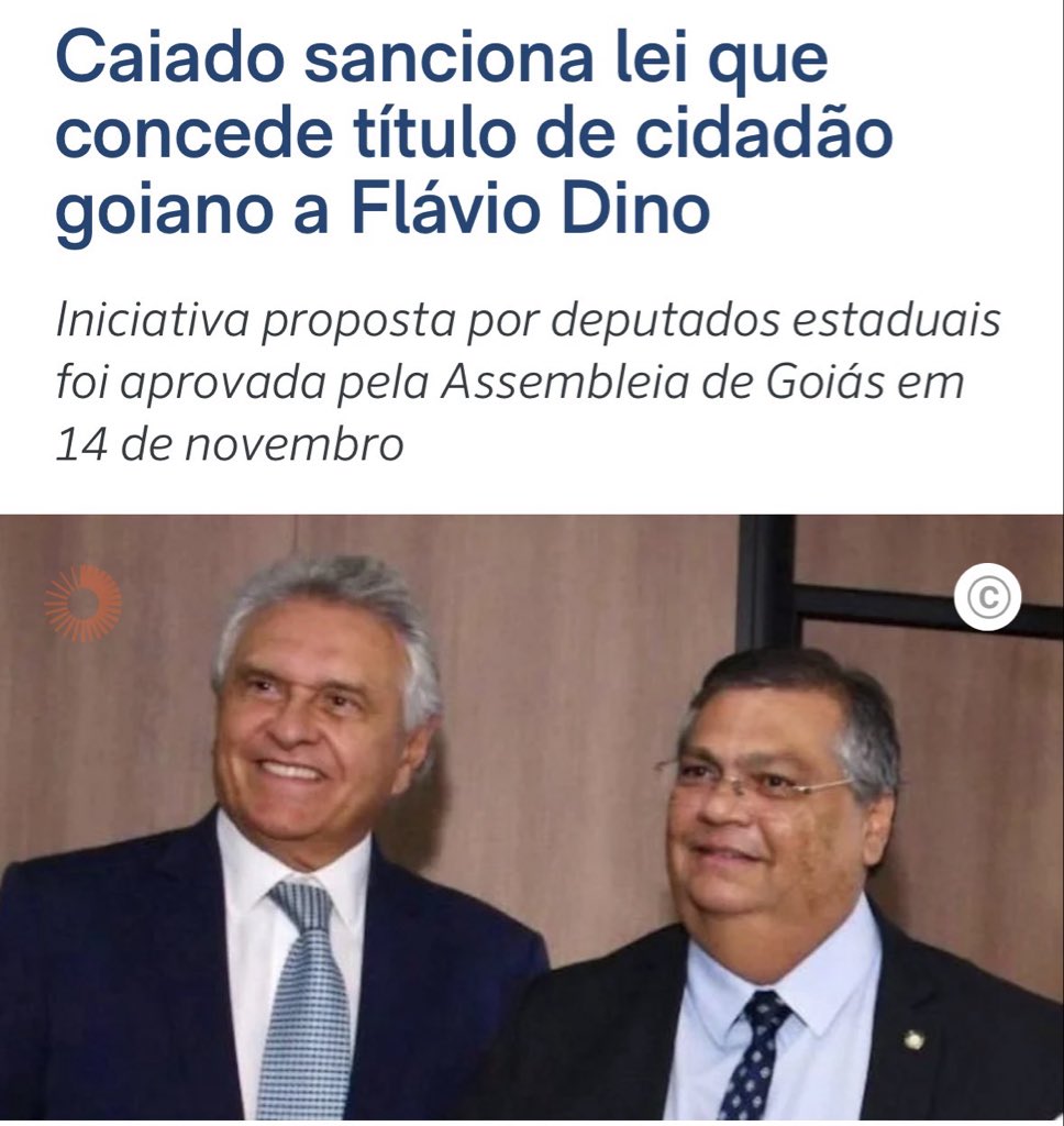 TFSousaBR's tweet photo. @ronaldocaiado Direita raiz que faz homenagem para o comunista Flávio Dino? Isso não existe. https://t.co/0GVOlwEyjE