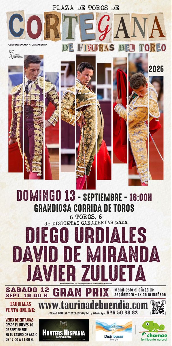portaltaurino's tweet photo. Cortegana con cartel de Feria el domingo 13 de septiembre con Toros de distintas ganaderías para Diego @urdialesweb, David @DavDeMiranda y @JavierZuluetaM https://t.co/Omm0CT5bH0