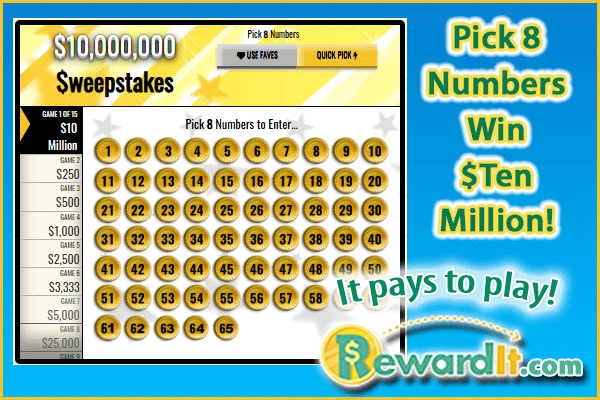 Reward_It's tweet photo. 8 lucky numbers could change your life!🏆

👍Play FREE #Sweepstakes #games to #win up to $10,000,000!
👉 https://t.co/cX2TAxsSPG
💰It pays to Play RewardIt! https://t.co/AdXxzrLE97