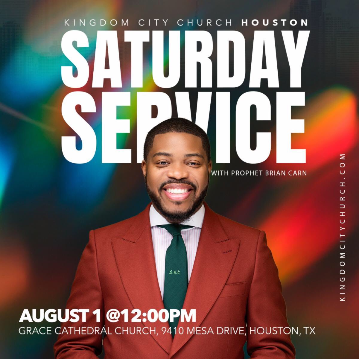 Rekita_Nelson's tweet photo. KCC Houston! Join us for another Saturday Service this week at 12pm at Grace Cathedral Church of Houston, 9410 Mesa Drive, Houston, TX. Come ready to worship the Lord Saturday at 12:00pm! #KingdomCityChurch #ProphetBrianCarn #MoreGrace #mgnupdates @prophetcarn https://t.co/P2INbMmG0l