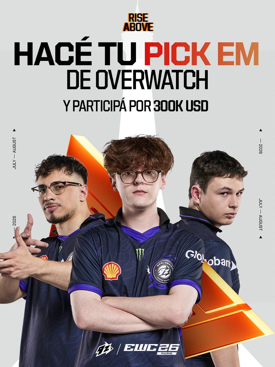 9zTeam's tweet photo. JUGÁ EWC PLAY, HAY 300K DE USD EN JUEGO 💸 

Ya pueden hacer los pickems de OVERWATCH en la app de #EWC26. Registrate desde nuestro link, predecí los partidos y participá por miles de dólares.

👉 https://t.co/yoiVW8vjyH https://t.co/1SZp9EGwr6