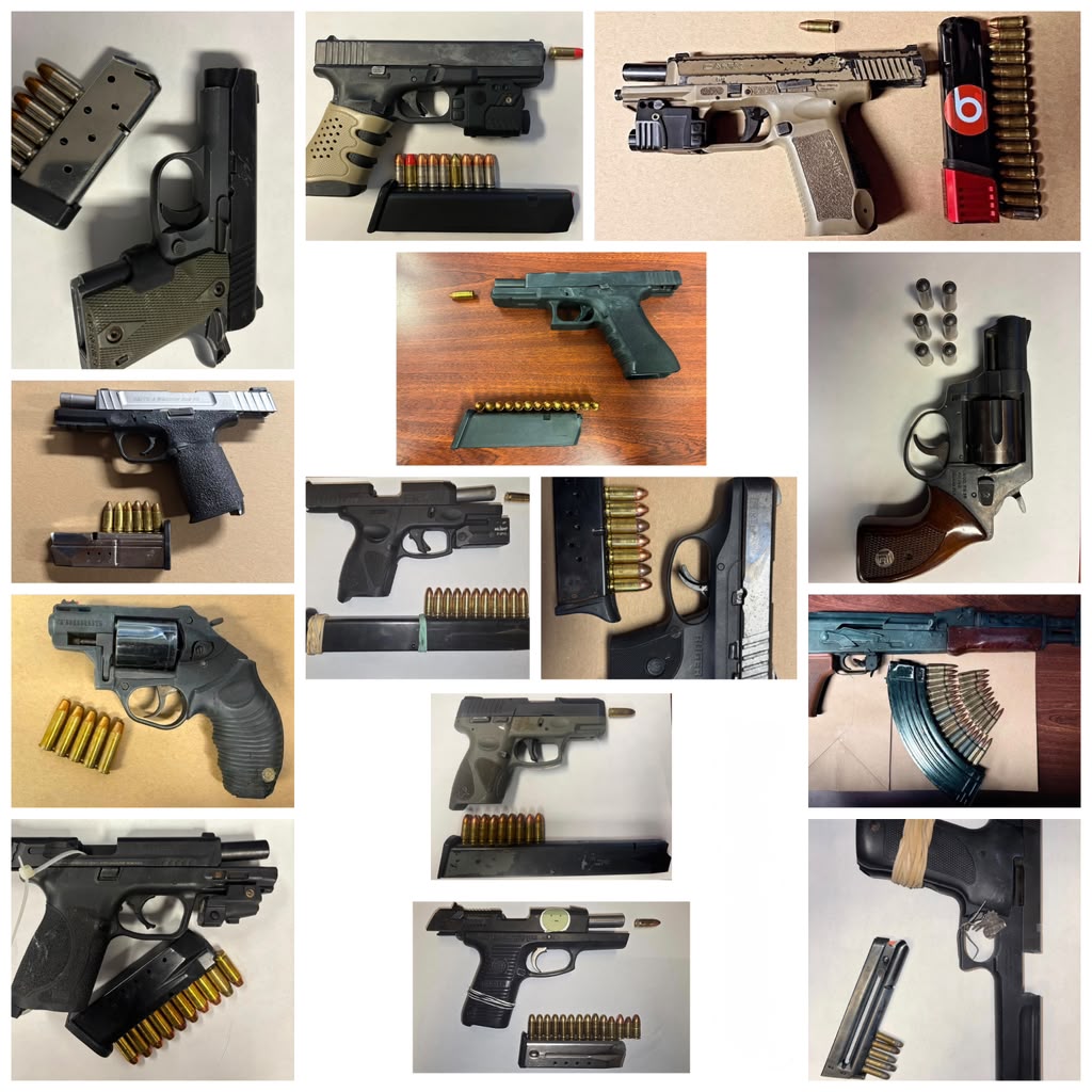 NYPD44Pct's tweet photo. During/after Bronx Dominican Day Parade, NYPD arrested 16 people and recovered 16 illegal firearms in the 44th Precinct, including a loaded assault-style rifle possessed by a teenager, after the shooting death of 12-year-old Jacob Freytes. NYPD vows to remove illegal guns. https://t.co/OhMnmjwZCd