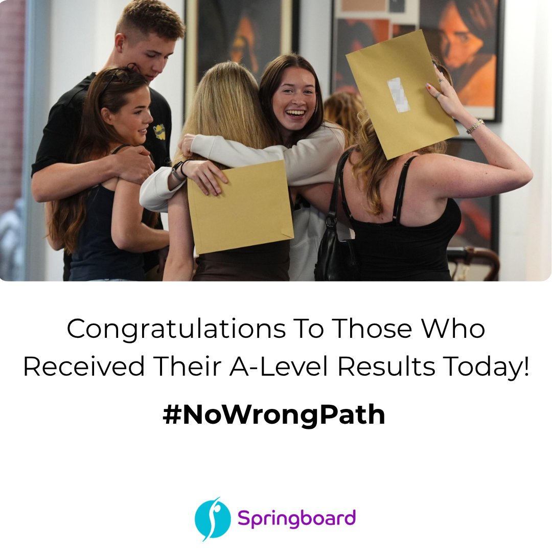 Springboard_UK's tweet photo. A-Level Results Day is here! 🎉📚

Whether you got the results you were hoping for or you're still deciding what's next, remember there's #NoWrongPath.

Explore careers in hospitality with CareerScope – access free training, careers advice, industry opportunities and more to help you take your next step.

Start your journey today 👉 https://t.co/sJZdjL03U7

#ResultsDay2026 #ALevelResults #HospitalityCareers #CareerScope