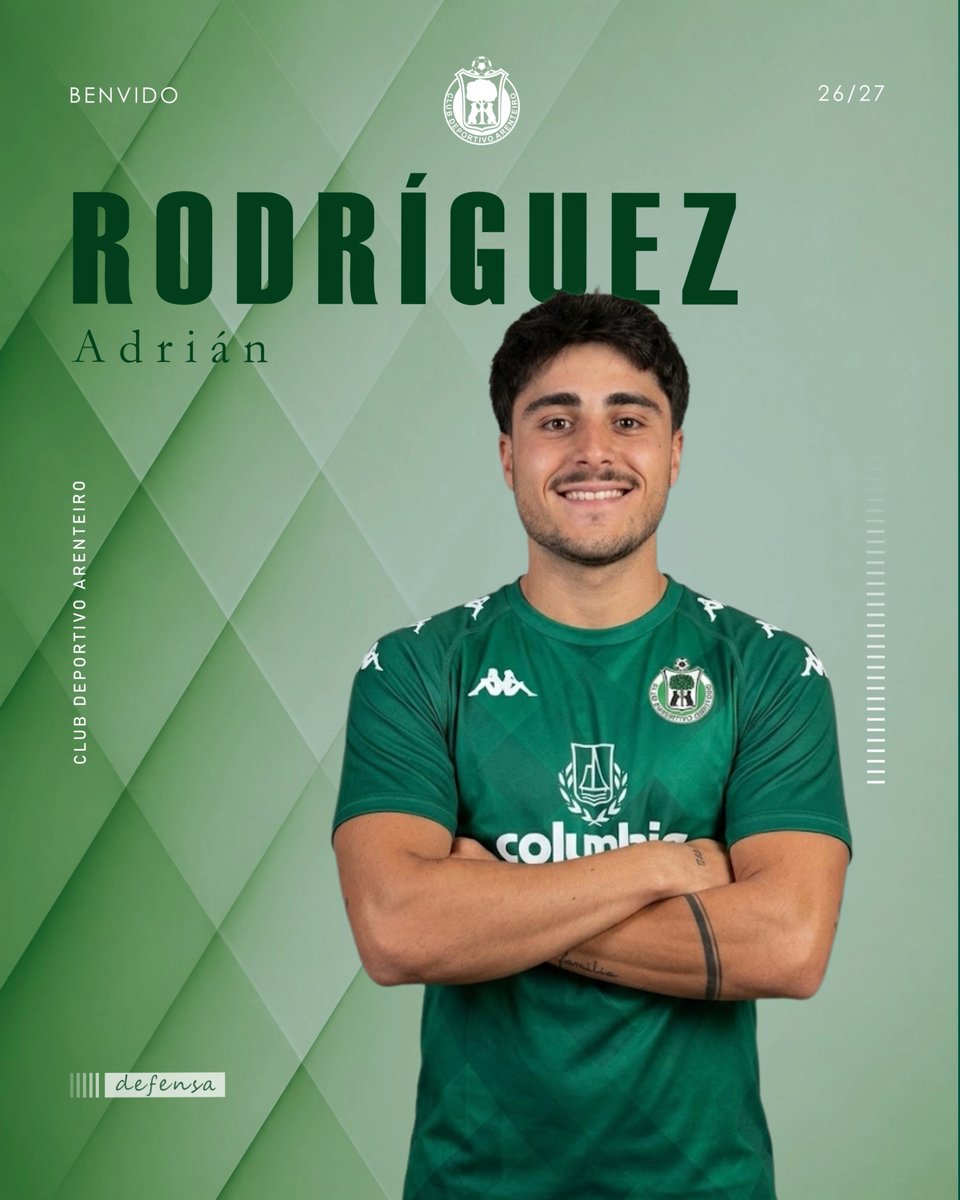 CD_Arenteiro's tweet photo. ✍🏻 OFICIAL | Fichaxe de Adrián Rodríguez
Volve ás súas raíces para reforzar a defensa do CD Arenteiro. Natural do Carballiño e formado no propio clube, destaca pola súa disciplina táctica, capacidade de adaptación e continuidade competitiva. https://t.co/Pv0nZTn5uq