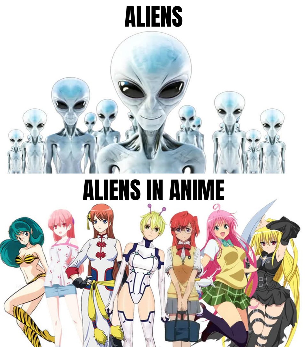 AnimexSociety's tweet photo. Anime turned aliens into waifus https://t.co/e3uiJkY2l8