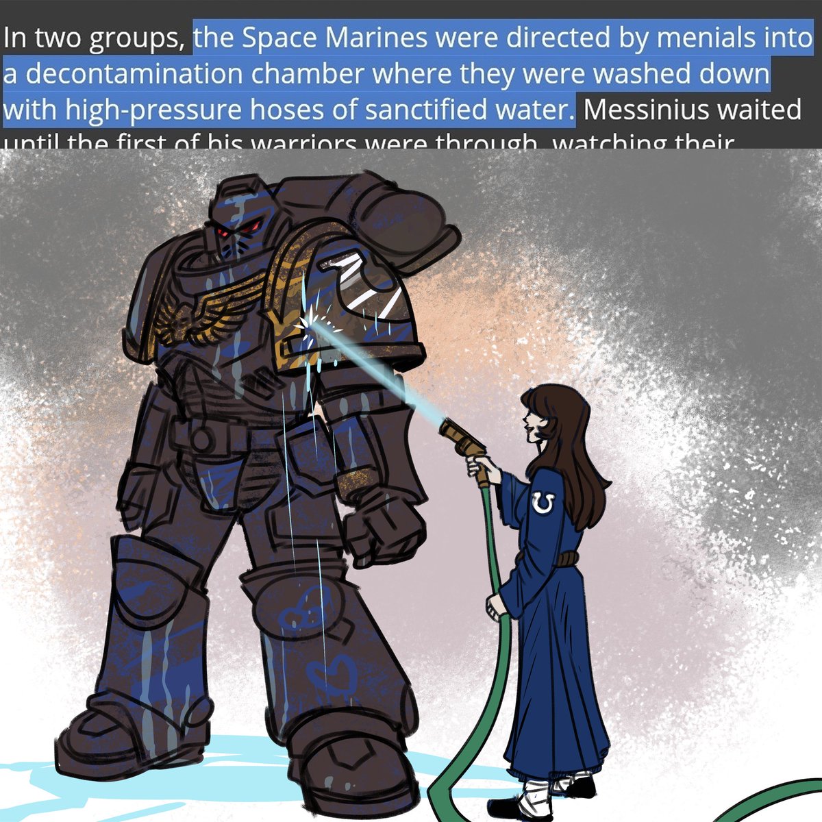 KumratArt's tweet photo. They hose Space Marines down like dogs https://t.co/xS3dHd2Xb0