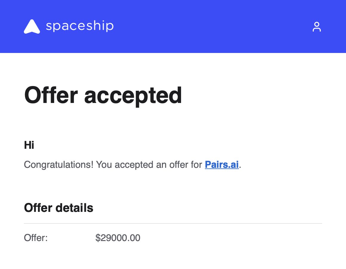 LamaDomains's tweet photo. Sold https://t.co/Klbkl8ZowY for $29k @spaceship after a little negotiation https://t.co/nPcWLmqZp3