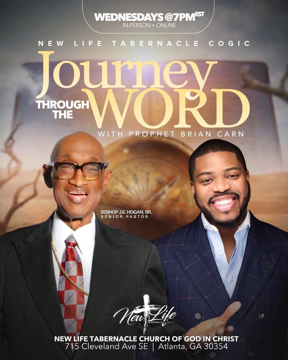 Rekita_Nelson's tweet photo. 🚨Atlanta! Get ready for Bible Study with Prophet Brian Carn in-person & online every Wednesday at 7pm at New Life Tabernacle COGIC, 715 Cleveland Ave SE, Atlanta, GA! We’ll see you there! #prophetbriancarn #MoreGrace #atlanta #biblestudy #mgnupdates
@prophetcarn https://t.co/9w7LXebcPr