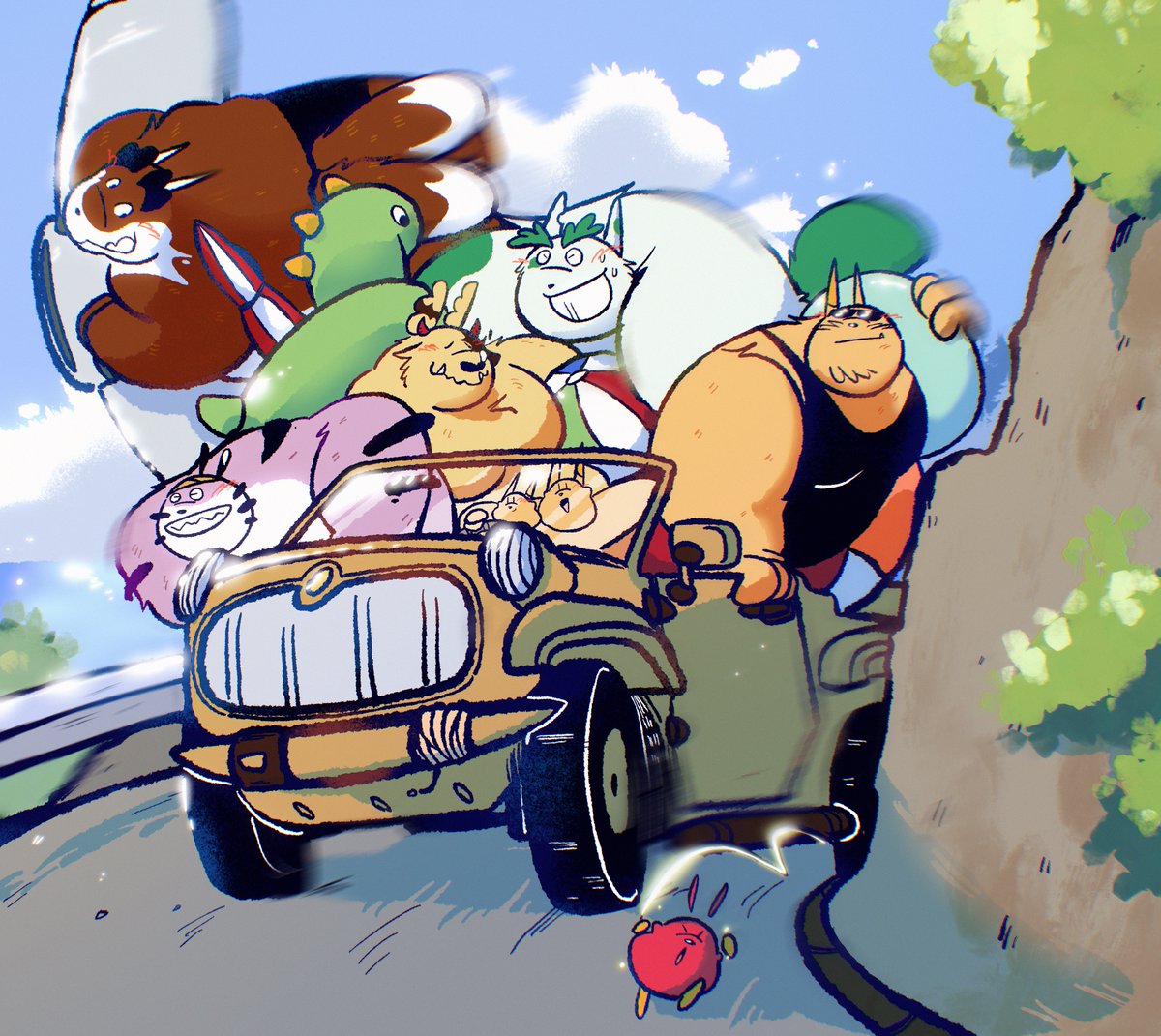 KotoCup's tweet photo. Vacation time! 🚗⛱️
Yes, Koto has a driver’s license; I also want to share with you the idea that I’ll draw one large piece of art every week so that I can create more art and comics. I think you’ll like this, and your opinion will be important to me! https://t.co/9uPtImdqTa
