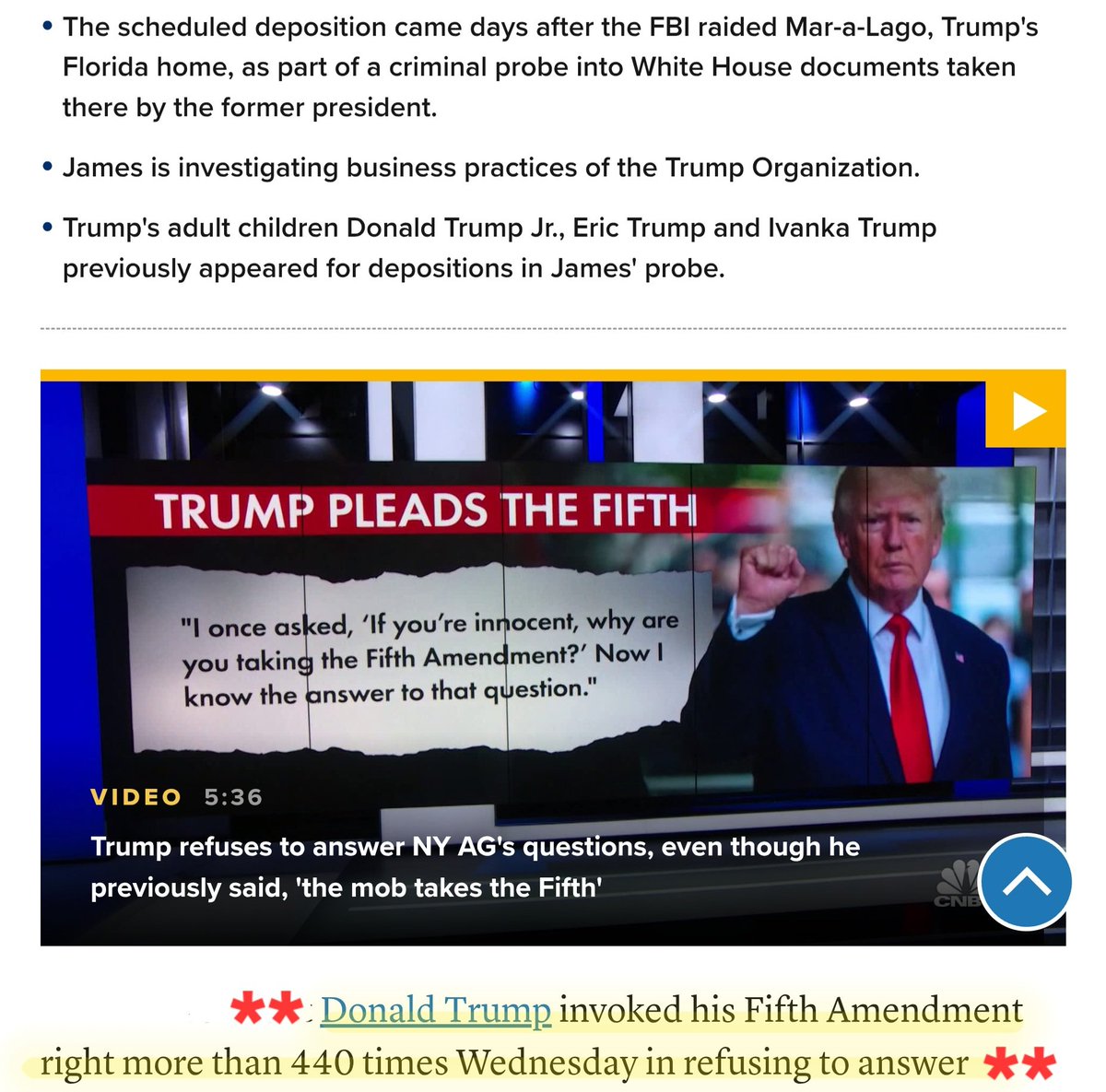 _BlueHurricane_'s tweet photo. @RandPaul "You see the mob takes the fifth if you're innocent why do you take the 5th Amendment?"  
~Donald Trump  9/28/2016~

THEN AUGUST 10, 2022 .... ⬇️ THIS ⬇️ https://t.co/mbzBWdiBnV