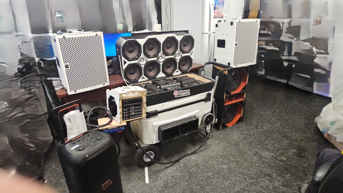 NYPD44Pct's tweet photo. NYPD officers confiscated numerous sound systems that were being operated in violation of city regulations. Excessive noise and unauthorized equipment can create safety hazards and impact the quality of life for residents &amp; visitors. https://t.co/85yOxAmmZh