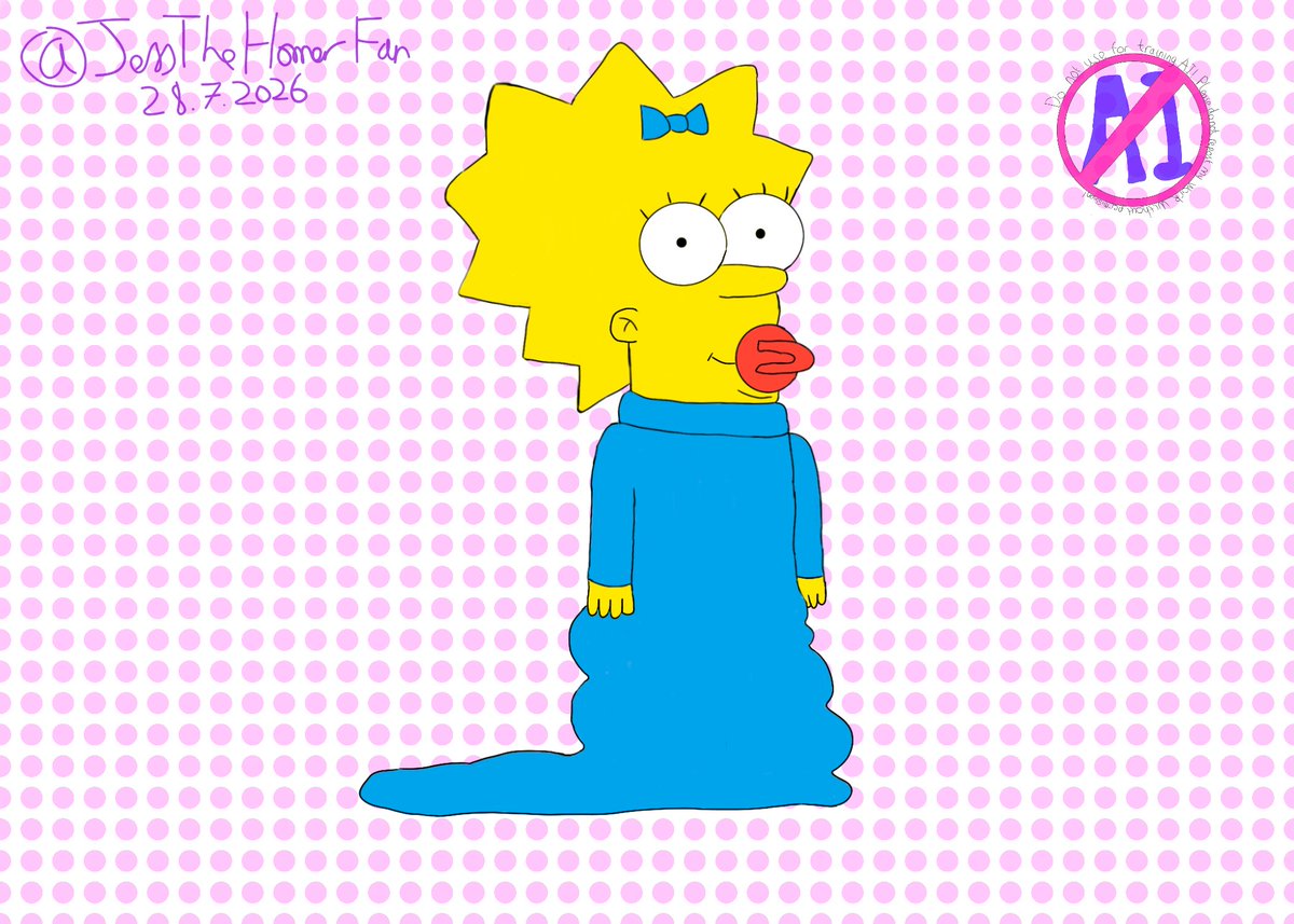 JessTheHomerFan's tweet photo. I've drawn Maggie again! I gave her a little smile this time around. https://t.co/h7PZ0eYQis