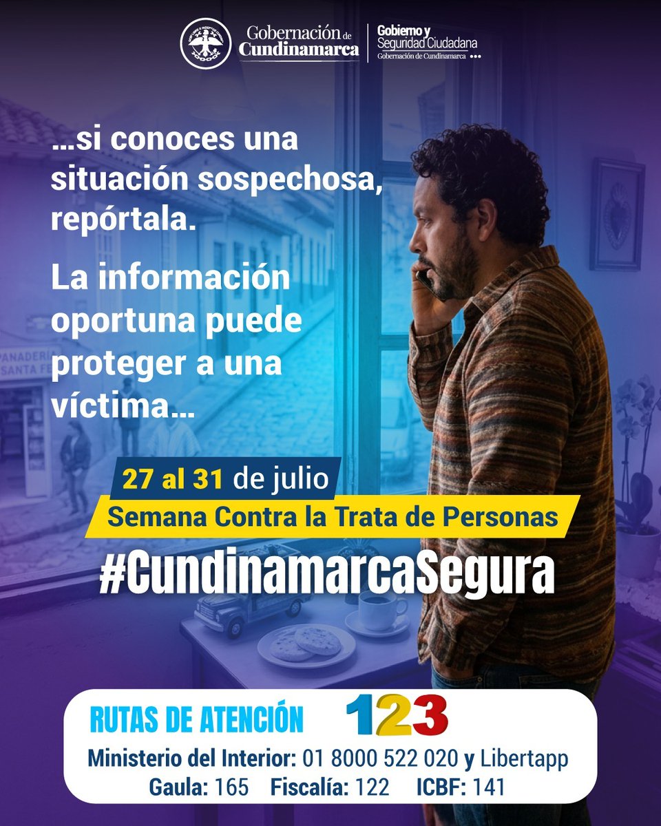 SecGobCundi's tweet photo. 🧑‍🤝‍🧑En la #SemanaContralaTrata, conoce la manera para no caer en las redes 🕸️de los delincuentes. No te confíes de mujeres bonitas que parecen muy fáciles 👿y evita ser víctima de extracción de órganos🫁. Di: ¡Sí, cómo no! y denuncia...

#CundinamarcaSegura https://t.co/wYrAFbhn94