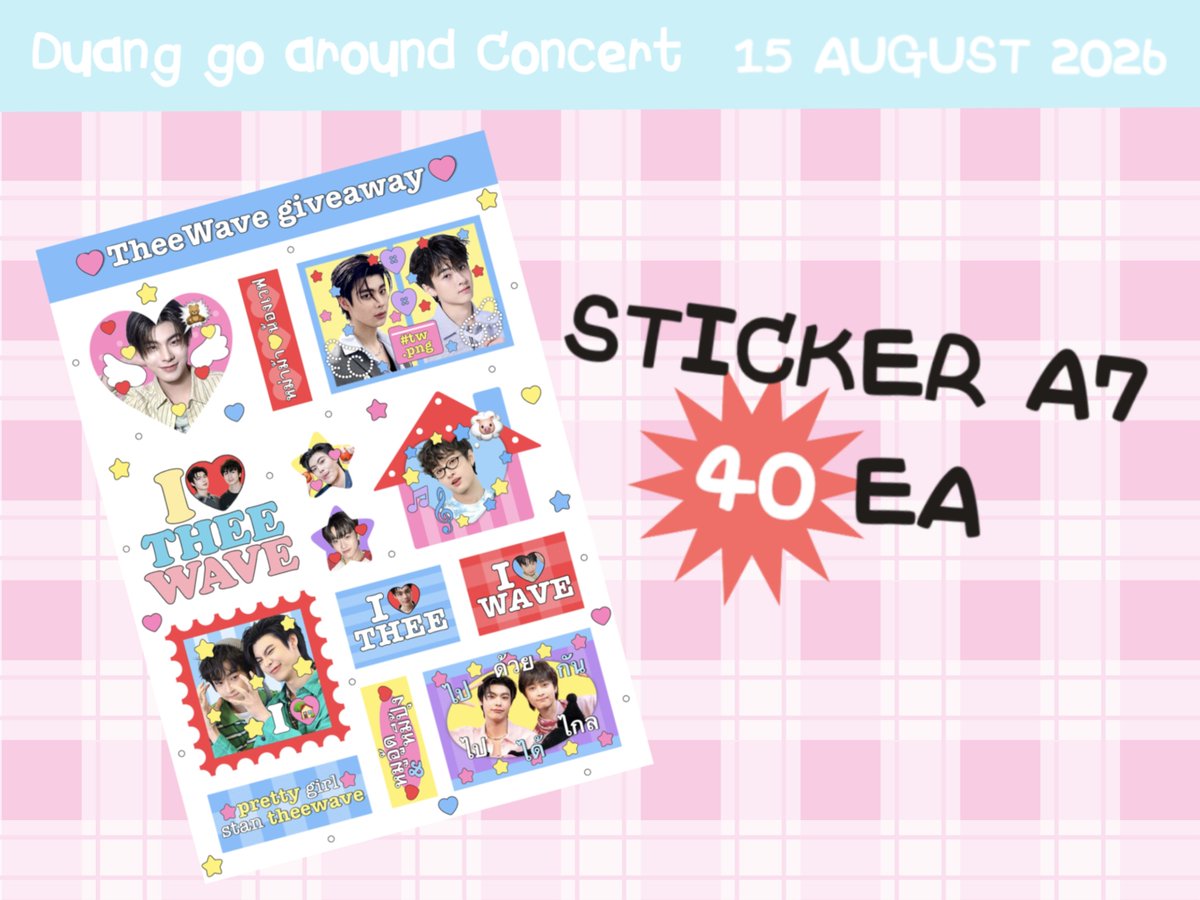 luktinong's tweet photo. Giveaway ㅤ♡#Duang𝐆o𝐑ound𝐂oncert
ᯓ★ sticker TheeWave  A7 40 ea ( 1 person /ea )
rt &amp; show this tweet (˶ᵔ ᵕ ᵔ˶)
ปล. ทำ กอว ครั้งแรกเลยกลัวไม่หมด (｡•́︿•̀｡) มารับกันน้าทุกคน 
date : 15 aug 2026 at  impact arena 
time : tbc
#เจอด้วงที่อิมแพคนะเธอ #ท่านโปรดคลื่น https://t.co/FxvAQenBwY
