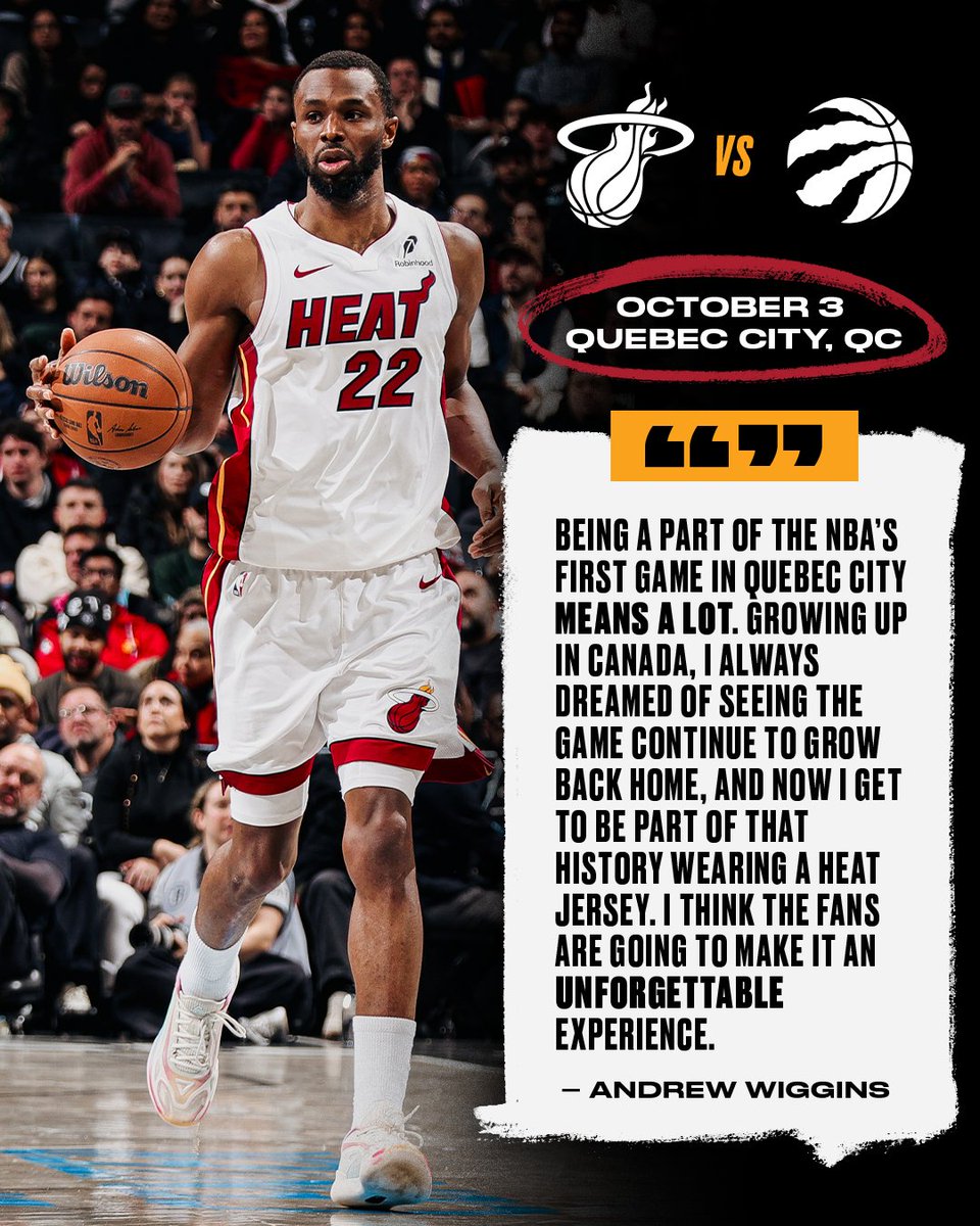 MiamiHEAT's tweet photo. We’re bringing some preseason HEAT to Quebec City! 🇨🇦 https://t.co/2tdn2N5aqM