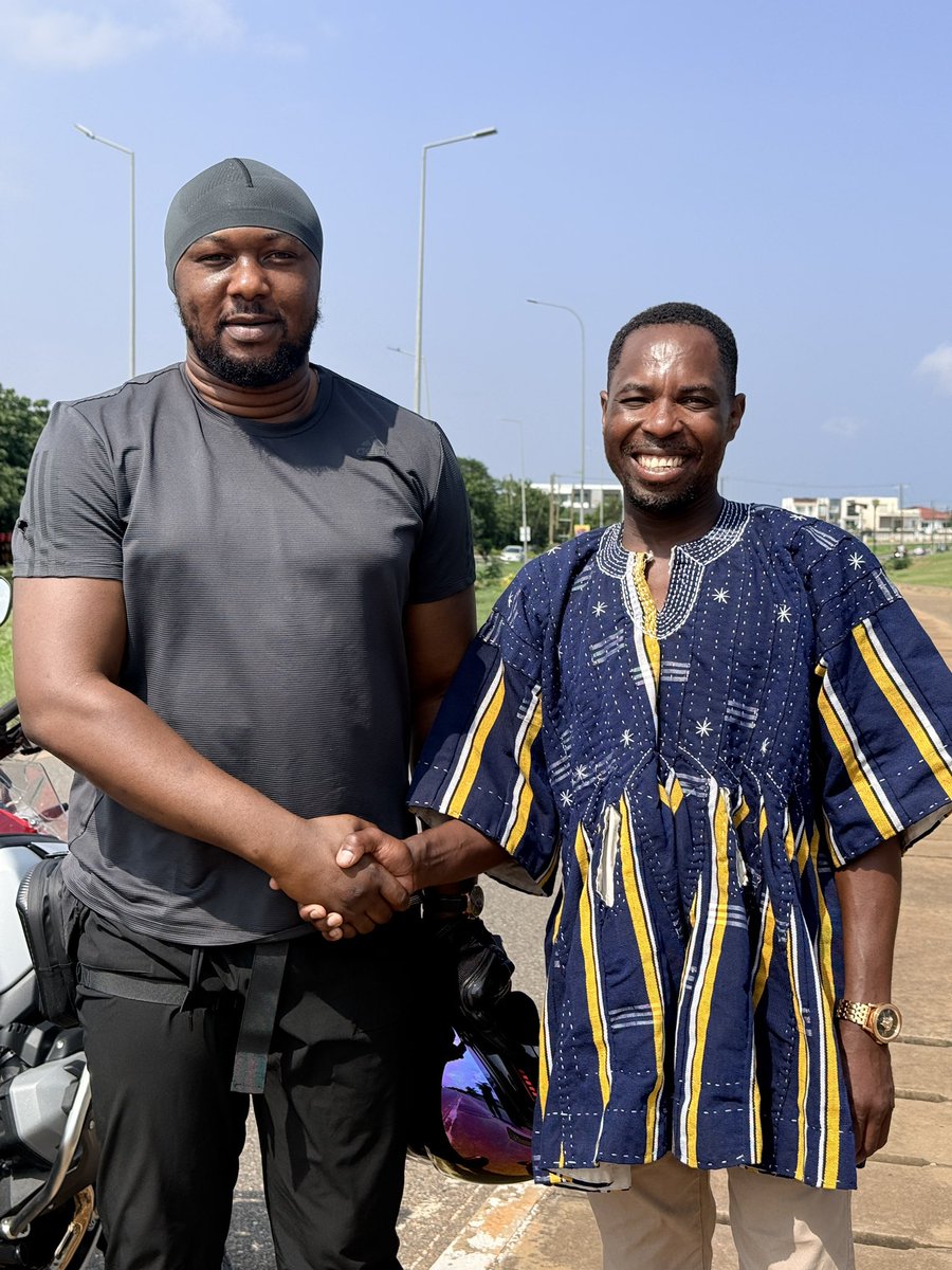 kofigabs's tweet photo. Some moments in life can’t be planned.

I was simply standing by the roadside when, to my surprise, Malik Basintale, CEO of the National Youth Employment Agency (YEA), recognized me while riding past on his motorbike. He stopped, came over, and we shared a warm conversation and this memorable moment.

It was a genuine reminder that humility, kindness, and taking a moment to acknowledge people leave a lasting impression.

Thank you, Malik Basintale, for the respect and the warm gesture. Wishing you wisdom and success as you continue serving the youth of Ghana.

Respect costs nothing, but it can mean everything. 🇬🇭🤝 @malik_basintale