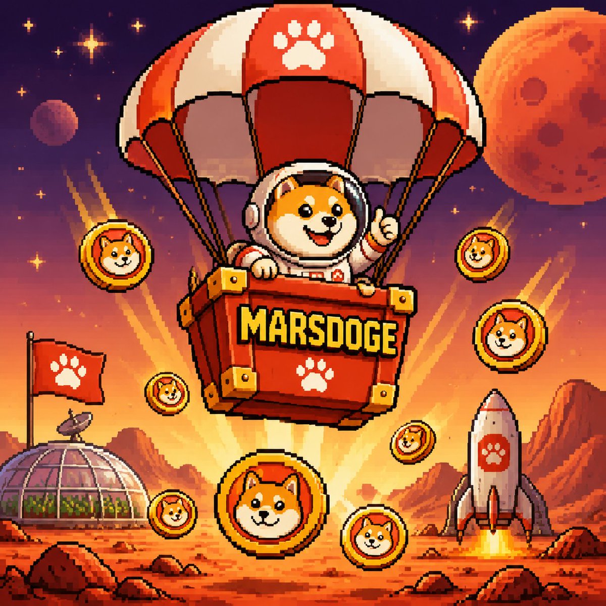 MARSDOGE_FLAP's tweet photo. 即将回购 $MARSDOG 对 BSC链上头部活跃用户进行空投！

AIRDORP IS COMIING! https://t.co/0HDMpmxrn7