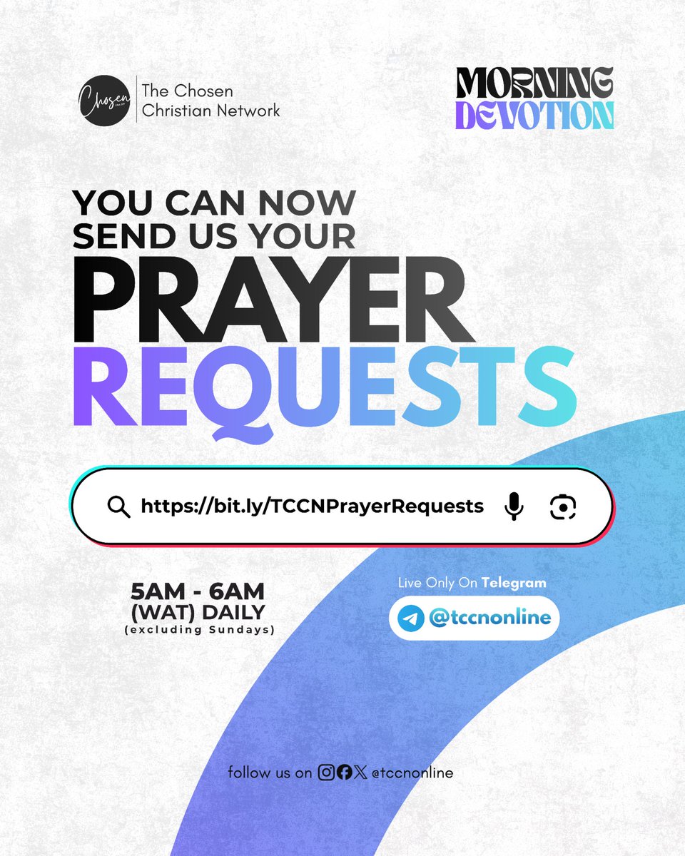 tccnonline's tweet photo. "The earnest prayer of a righteous person has great power." - James 5:16 (NLT)

Share your prayer requests with us, and let's believe God for testimonies.

📝 https://t.co/wt4nLWu8IX

#MorningDevotion #PrayerWorks #TCCN #PrayerRequests https://t.co/r7ovUQ7RjG