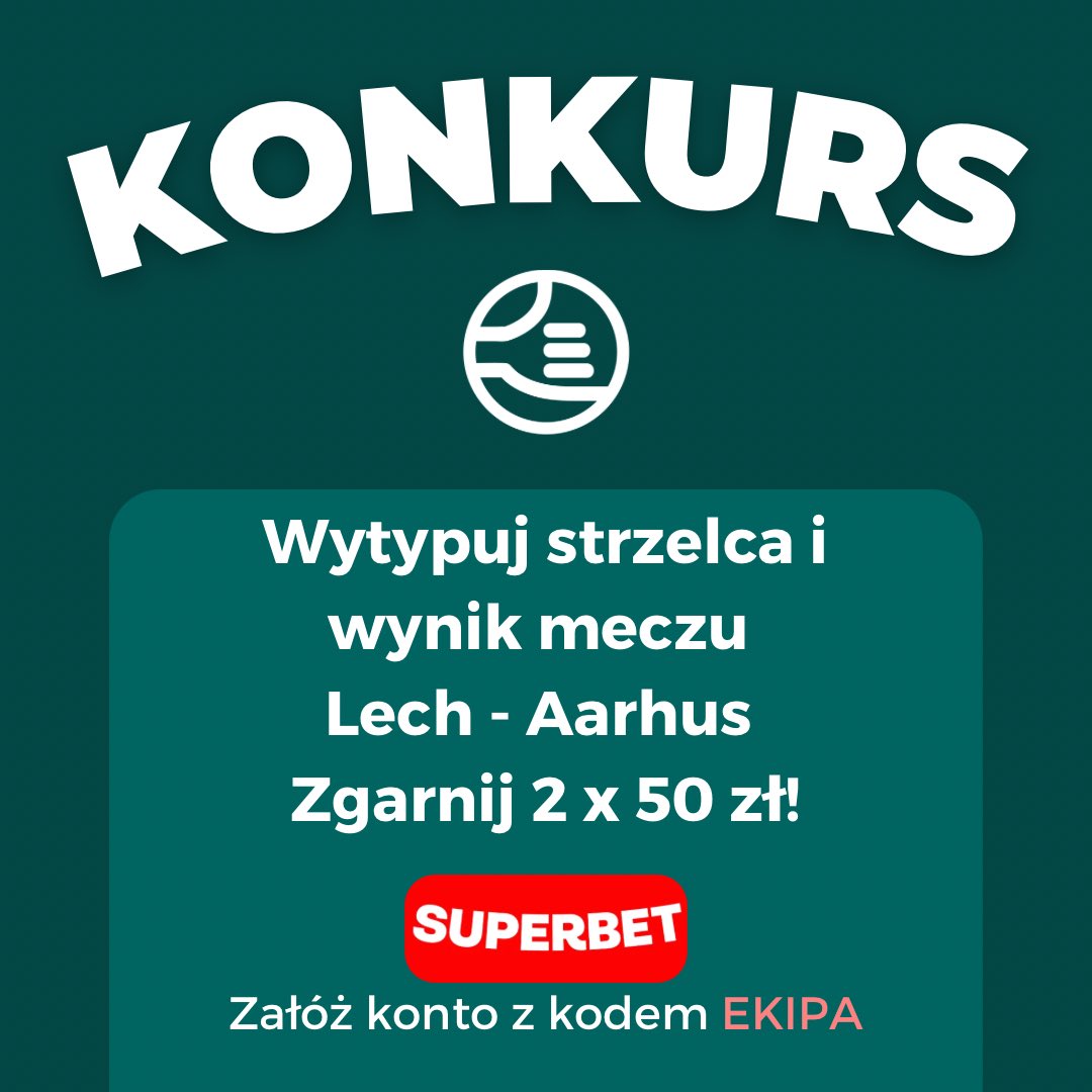 betekipa's tweet photo. 👉 Obserwuj ten profil i zostaw ❤️ pod tym postem 
👉 Retweet
👉 Wytypuj wynik i strzelca w meczu Lech Poznań - Aarhus
🏅Nagroda: 2x50 PLN dla dwóch losowych osób z poprawną odpowiedzią 
🕓 Czas do 29.07, 18:59 https://t.co/IcwHGApp8s