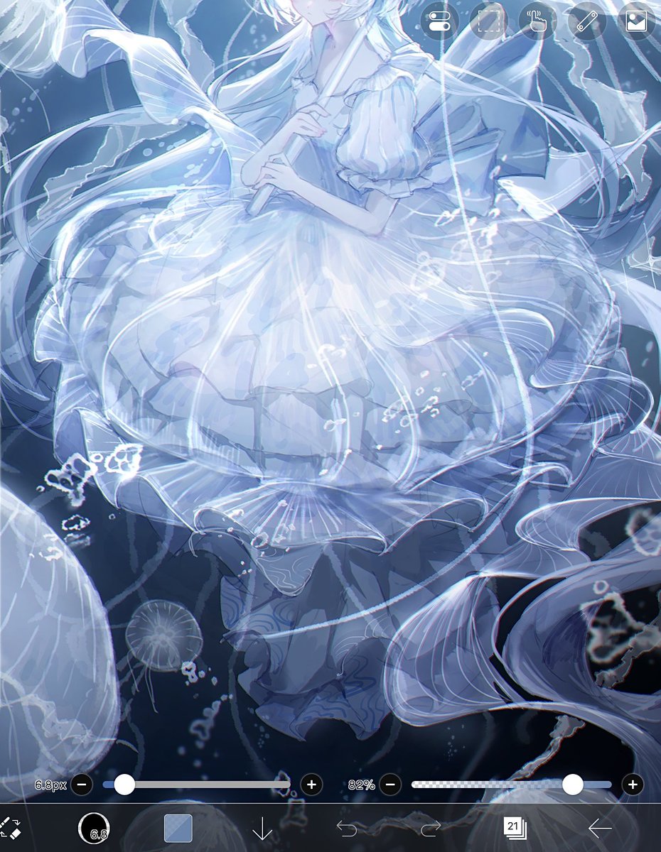 amayadokohaku's tweet photo. 海月のドレス https://t.co/vlzjpU8UOs