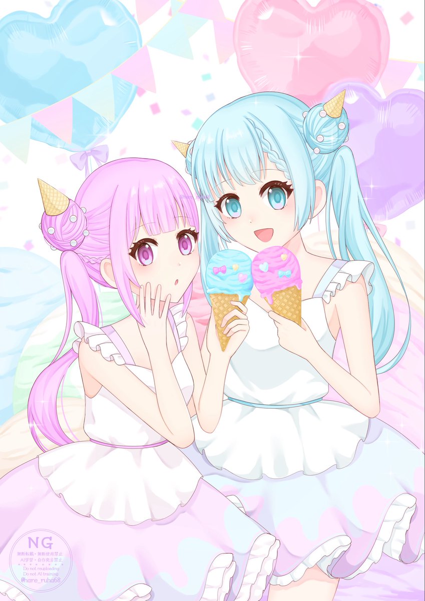 hare_ruha68's tweet photo. アイスパーティー🍨🩷🩵
#イラスト #oc https://t.co/q11augyJPV