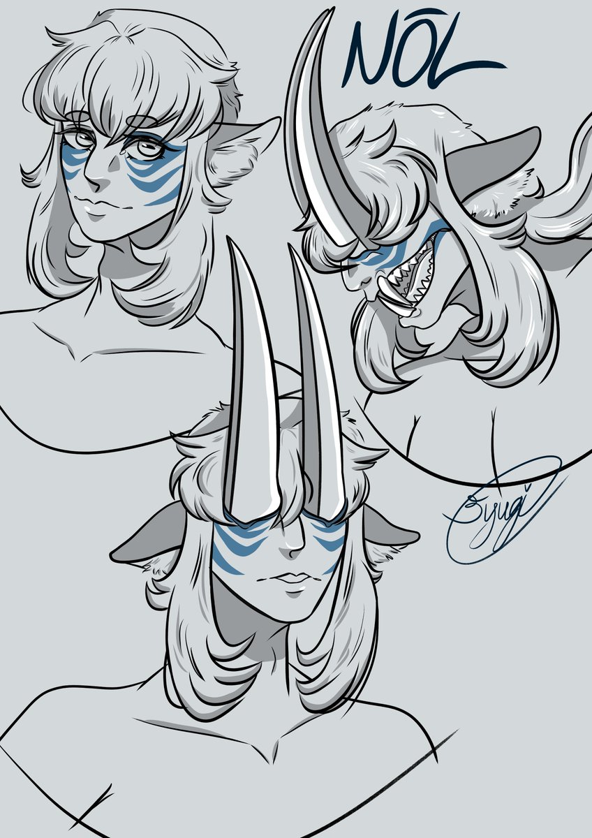 syugi_40's tweet photo. My OC - Nöl 
I have a new graphite tablet. So I'm learning how to use it and practicing drawing on the tablet. https://t.co/UJa5oKGSUa