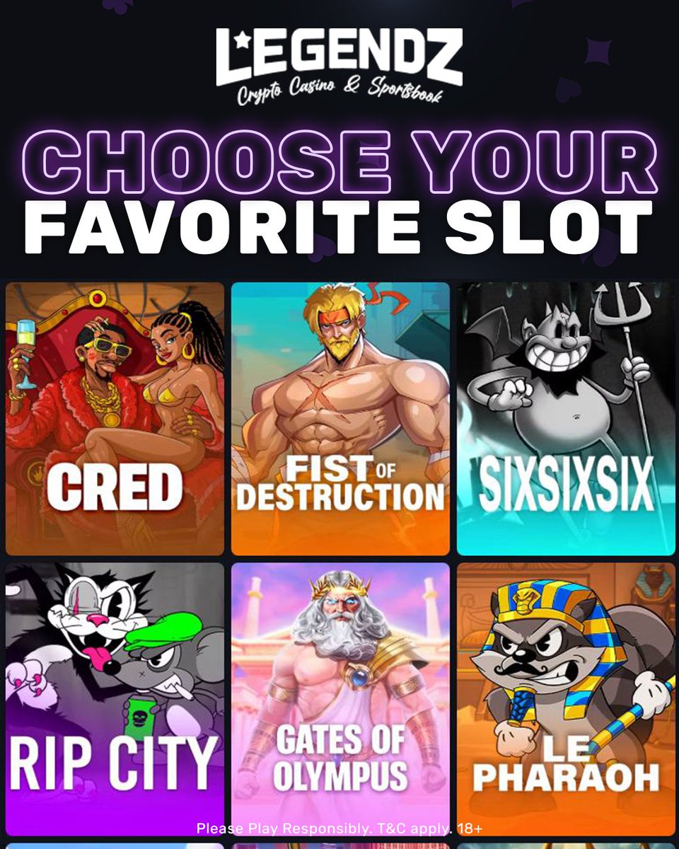 LegendzCasinoIO's tweet photo. Which one are you spinning first on https://t.co/VsykOqk5Qr?

Comment your favorite below along with your User ID

10 winners are splitting 100 Free Spins https://t.co/pJHuXPPD6H
