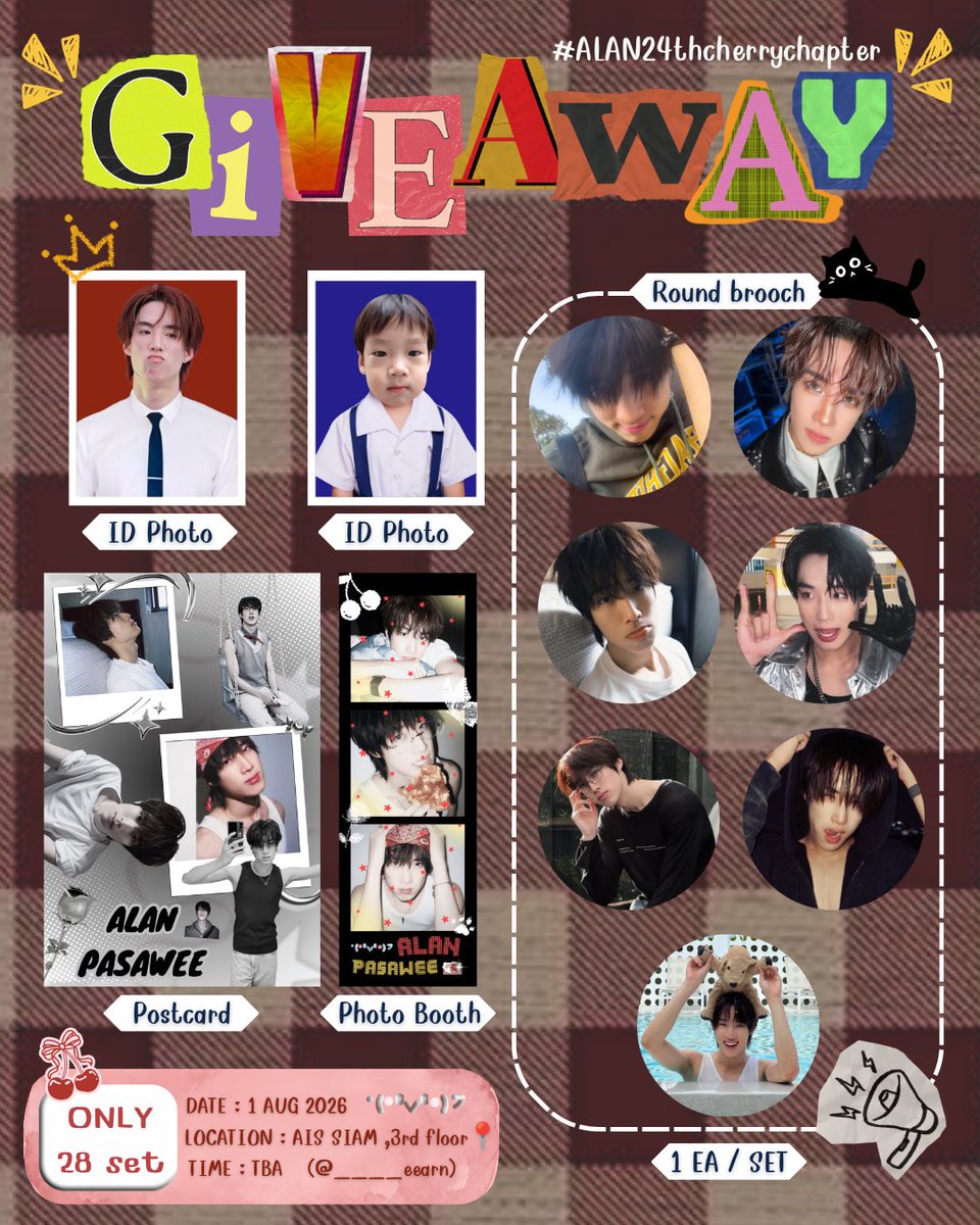 earnvelope's tweet photo. ⋆. 𐙚˚࿔ 𝕡𝕝𝕤 𝕜𝕚𝕟𝕕𝕝𝕪 𝕣𝕥. 𝜗𝜚˚⋆ 🍒🧁

🅖🅘🅥🅔🅐🅦🅐🅨 ​ 
⋆🐾° 𝑷𝒐𝒔𝒕𝒄𝒂𝒓𝒅
⋆🐾° 𝑷𝒉𝒐𝒕𝒐 𝑩𝒐𝒐𝒕𝒉
⋆🐾° 𝑰𝑫 𝑷𝒉𝒐𝒕𝒐
⋆🐾° 𝑹𝒐𝒖𝒏𝒅 𝑩𝒓𝒐𝒐𝒄𝒉 

𓈒ּ   ֗ ˚⋆ 𓈒 🐰 🎀 ˚⋆｡𓈒 ˚⋆

[ #ALAN24thcherrychapter ]
[ #ALANpasawee ] https://t.co/9WNAMrkXlU