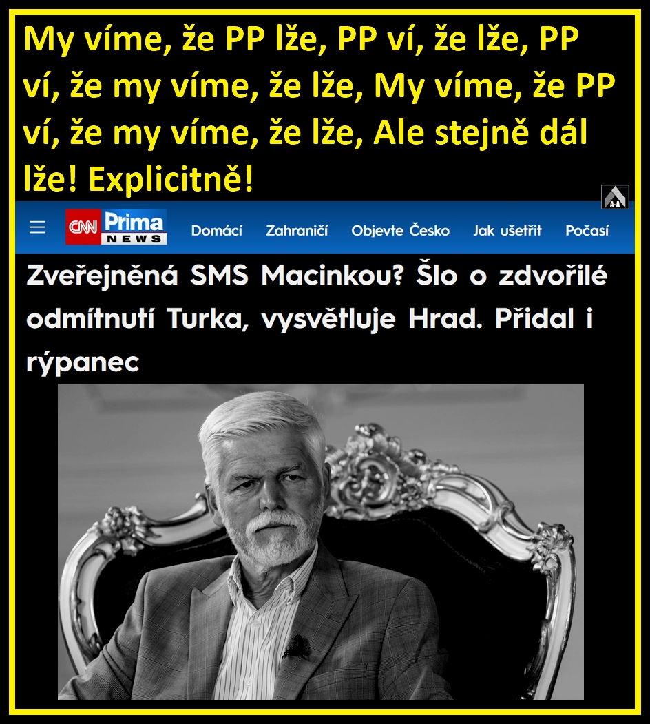AndelAzazel's tweet photo. My víme, že PP lže, PP ví, že lže, PP ví, že my víme, že lže, My víme, že PP ví, že my víme, že lže, Ale stejně dál lže! Explicitně!
A-A https://t.co/vzSaedqnfr