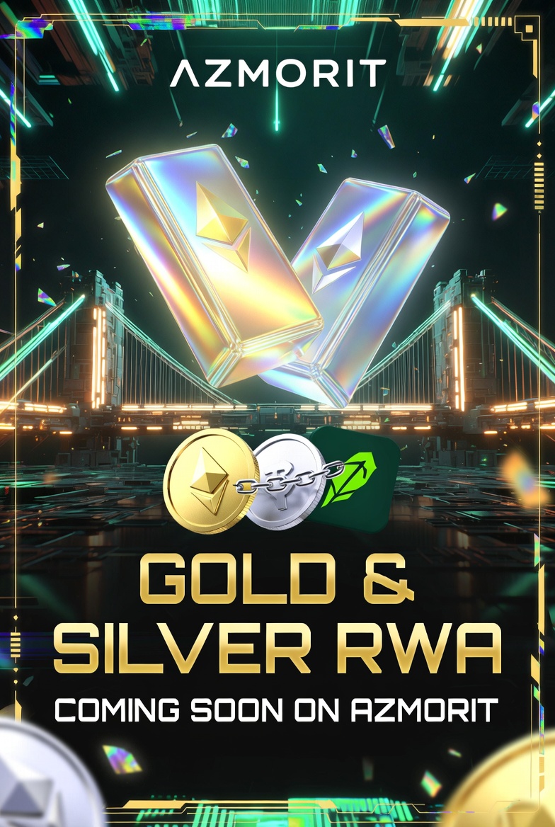 azmorit's tweet photo. 🚨 RWA is coming to AZMORIT

Soon you’ll be able to trade tokenized Gold &amp; Silver directly on the chain.

Real assets.
On-chain.
24/7.

Robinhood Chain × Azmorit Chain 

The universal bridge is about to get real weight. https://t.co/hHgBaF8qGX