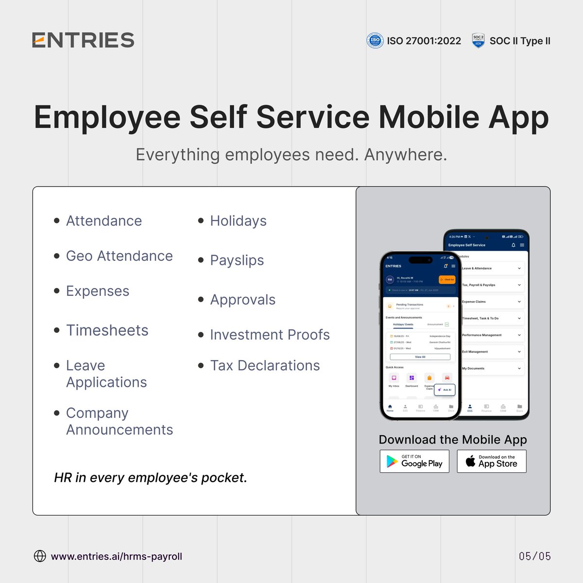 Entries_ai's tweet photo. High-performing teams start with clear goals and continuous feedback.

Track KRAs &amp; KPIs, streamline reviews, enable 360° feedback, and reward top performers with Entries HRMS PMS.

 Drive performance. Scale smarter.

#HRMS #EntriesERP #PerformanceManagement #HRTech #StartupIndia https://t.co/nxGoBCH5Ff