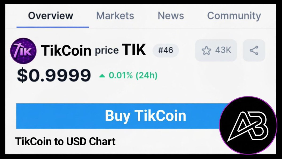 JagoraMuhammad's tweet photo. TikCoin ($TIK) at $0.9999 📊

Community hype is peaking🔥

What is your launch day target 🎯

1️⃣ $0.01 – $0.10 🔹
2️⃣ $0.10 – $0.50 ⚡
3️⃣ $0.50 – $1.00+ 🚀

Drop Comment blow👇🏻
#TikCoin #Mining https://t.co/03n3TV3U6A