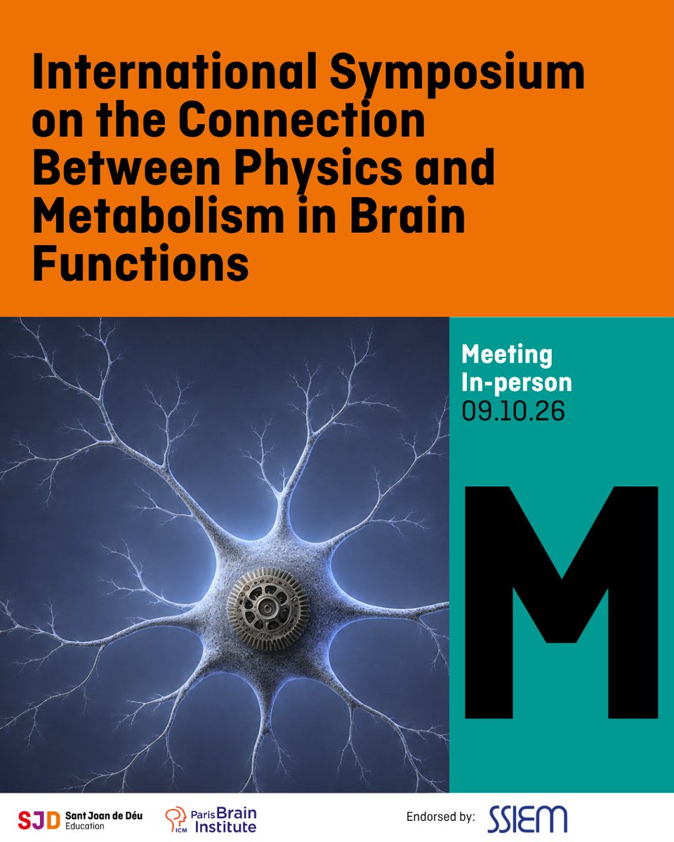 SJDFormacion's tweet photo. 🧠 Join the 3rd International Symposium on Brain Physics &amp; Metabolism.

Explore cutting-edge research, connect with leading experts and foster interdisciplinary collaboration.

✈️ Travel scholarships available.

📅 9 October 2026

👉 https://t.co/LnrzkkDhXz https://t.co/IFYPZeUpbi