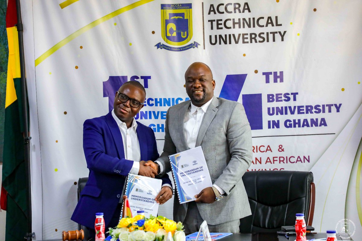 accratechuni's tweet photo. We are proud to partner with FanMilk PLC to expand practical training, industry exposure, and career opportunities for our students. Together, we're preparing graduates for the future of work. https://t.co/8jzPrQXKLU