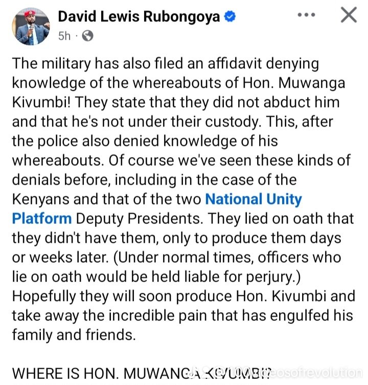 100Video19969's tweet photo. Where is Hon.Muwanga Kivumbi?
#MuseveniMustGo #ugandaisbleeding https://t.co/HxnLe0UvpI