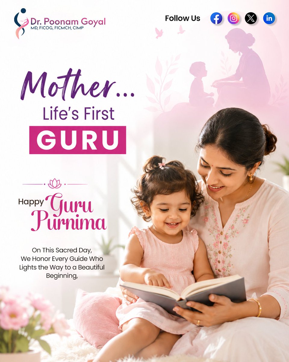 goyalpoonam29's tweet photo. A mother is every child's first teacher, first guide, and first inspiration. 💖

This Guru Purnima, we celebrate all the mothers who nurture, guide, and shape a brighter future with unconditional love and endless wisdom. Wishing every family a blessed and joyful Guru Purnima. https://t.co/iYAeVp1Jh1