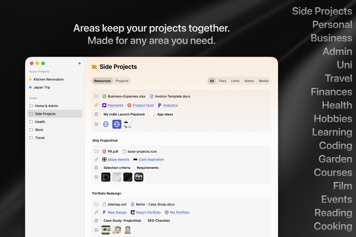 _robertkreft's tweet photo. Tired of using enterprise project tools for personal projects?
Try out ProjectBase - a local, personal project manager.
https://t.co/jgV8CqEYmz

Built with @glazeapp for Glaze Awards. https://t.co/9qfTFmexkh