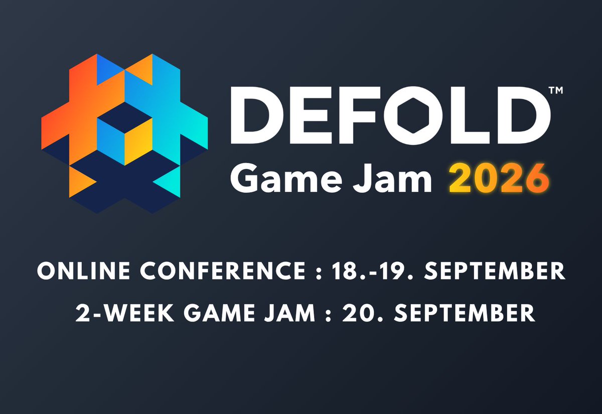 defold's tweet photo. Save the dates! 🗓️

Defold Game Jam 2026 is open for registration! 🎮

Make a game with #Defold in 2 weeks, share it and compete for rewards! 🎁

The #gamejam starts on September 20. 🍂
Preceded by a 2-day online Defold Conference full of insightful talks, workshops, and presentations!

Join us and create games #MadeWithDefold! 🧡💙
