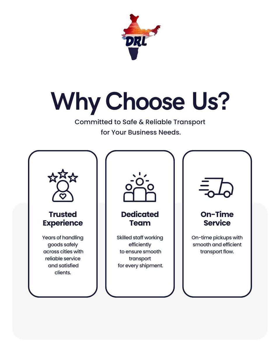 DilipRoadLines's tweet photo. Delivering reliability you can count on.
Experience seamless transport solutions with Dilip Road Lines.

#Logistics #TrustedPartner #DRL #DilipRoadLines #India https://t.co/IIYzJkSOPy