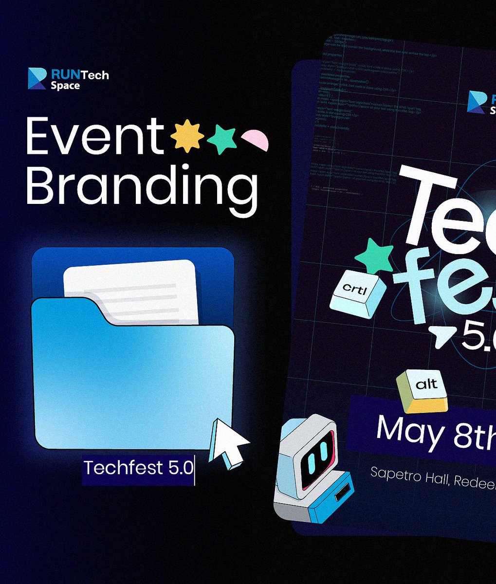 Manniegraphics_'s tweet photo. Event branding for  @RunTechSpace_ Techfest 5.0

Designed and directed by me👨🏾‍🍳 https://t.co/o1xv63xiNZ