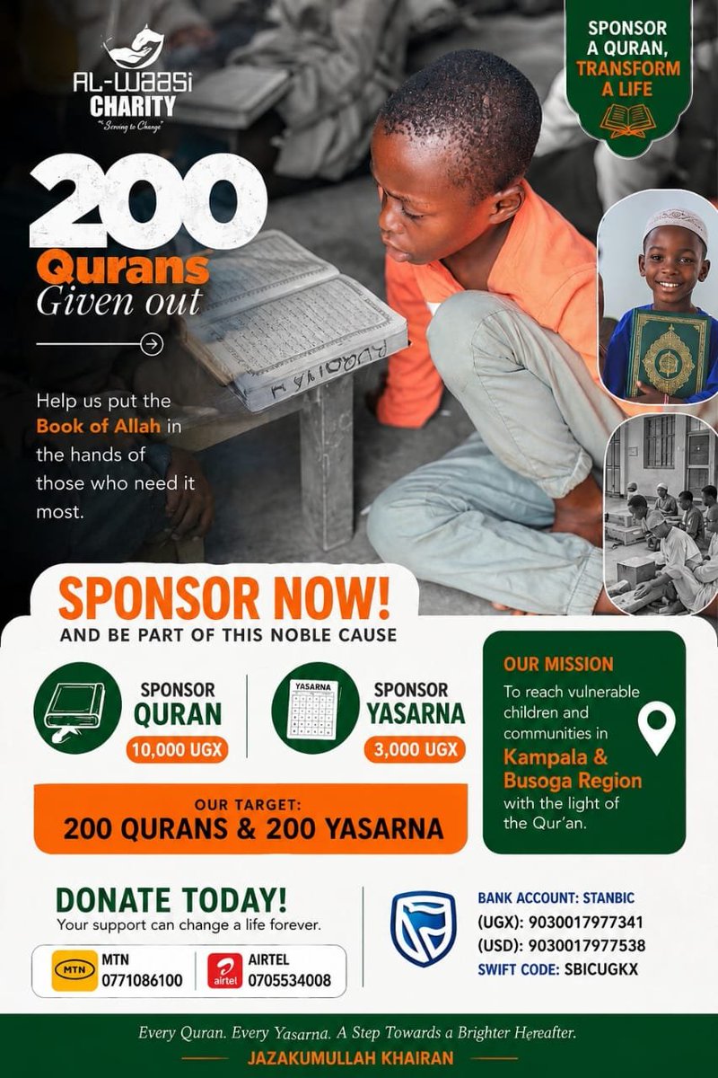 alwaasicharity's tweet photo. Somewhere today, a child is waiting for a Qur'an they cannot afford.

They don't need much, just someone willing to say, "I'll be the reason you receive one."

This campaign closes soon. If Allah has blessed you with enough, let someone else share in that blessing through you.

May every letter they recite become a light in your book of deeds. 🤲

#SponsorAQuran #SadaqahJariyah