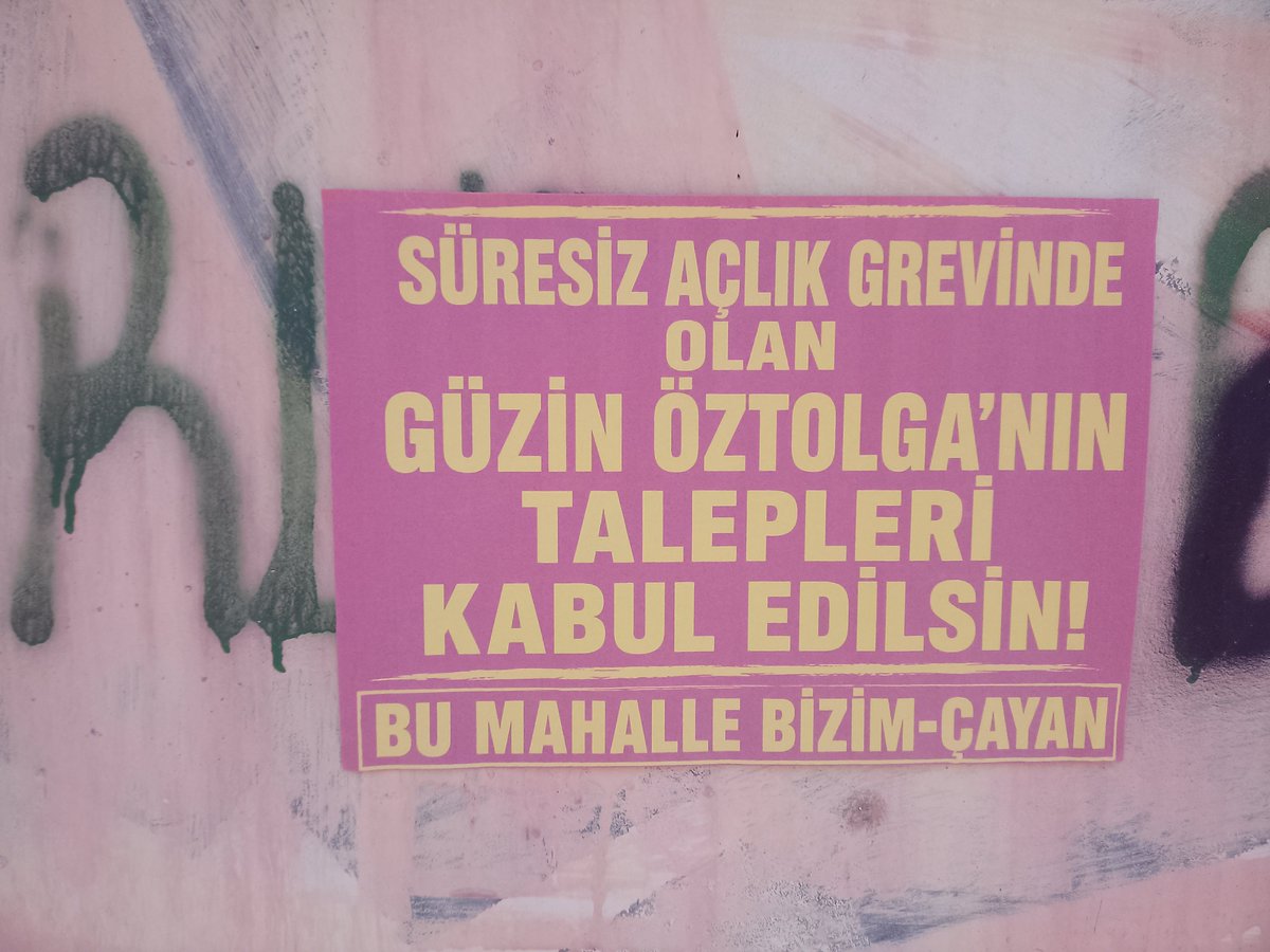 cayanbizim's tweet photo. BU MAHALLE BİZİM-ÇAYAN 
Süresiz açlık grevinde olan Güzin öztolga'nın talepleri kabul edilsin! @3tayadliaileler @Okmburasi @yildizmodatoly3 @sariGazi0 https://t.co/nPDsLRhjUG
