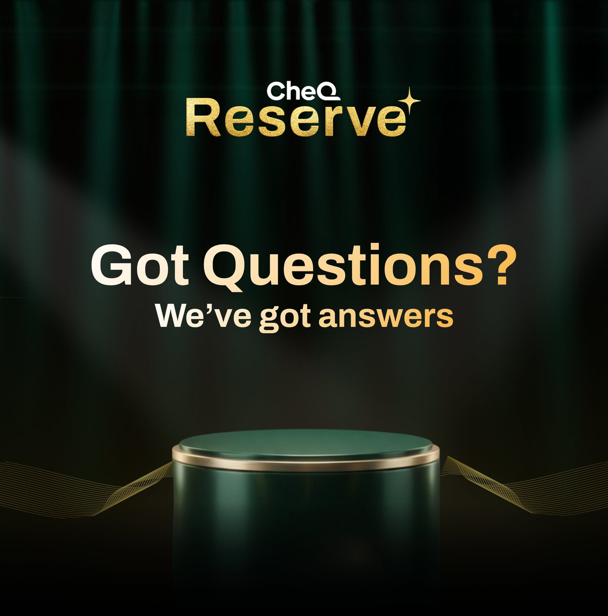 CheQ_One's tweet photo. Reserve is Going Live tomorrow at 11 AM!

Ask us anything and we'll break it down 🧵 https://t.co/7XwHdB4uzF