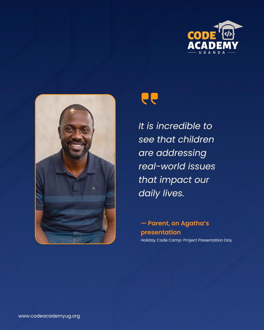 code_academy_ug's tweet photo. Inspiring to see students taking on practical, modern-world challenges through code.
August Code Camp starts next month! Register your child by August 20th: https://t.co/WS9wpZwZKm
#CodeCamp #projectbasedlearning
#Holidays https://t.co/7KLaJooh9n